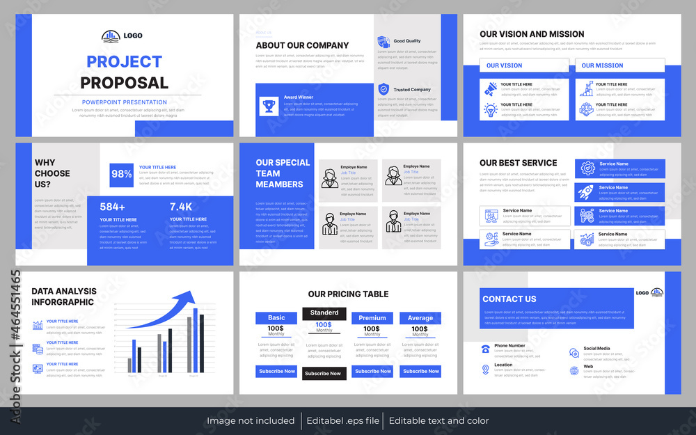 Project proposal or business slide template design Project proposal or business slide template design