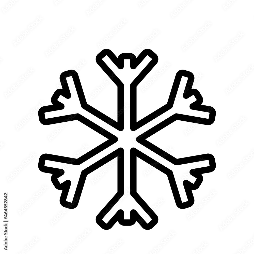 Snowflake sign. Black Snowflake icon isolated on white background. Snowflake sign. Black Snowflake icon isolated on white background.
