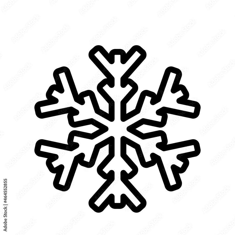 Snowflake sign. Black Snowflake icon isolated on white background. Snowflake sign. Black Snowflake icon isolated on white background.