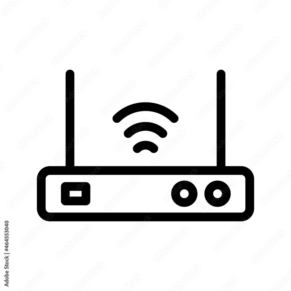 Internet service wireless router or modem with wifi signal flat vector icon for apps and websites Internet service wireless router or modem with wifi signal flat vector icon for apps and websites