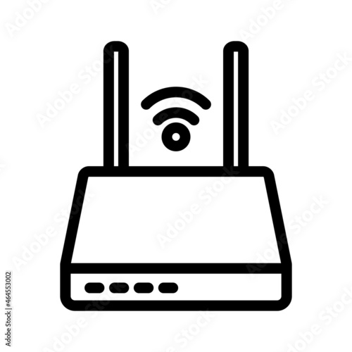 Internet service wireless router or modem with wifi signal flat vector icon for apps and websites