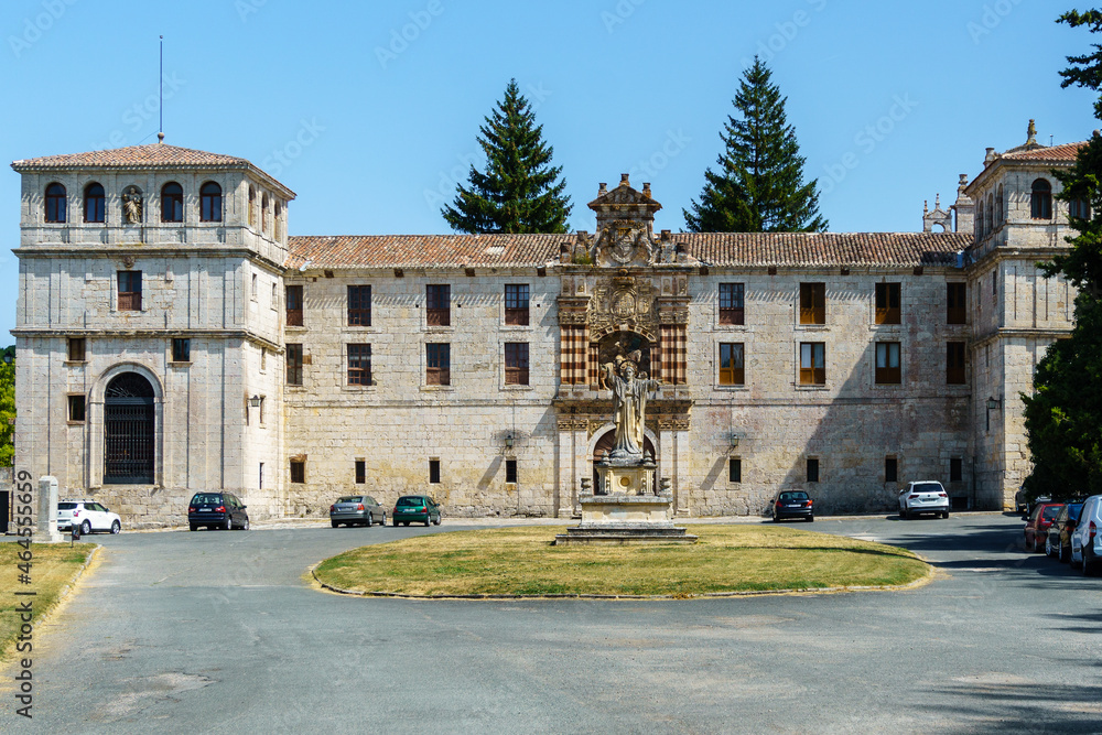 Burgos, Spain - August 25, 2021. Monastery of San Pedro de Cardeña, Burgos, Spain