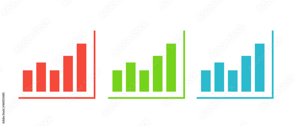 Chart. Vector flat set of multicolored charts.