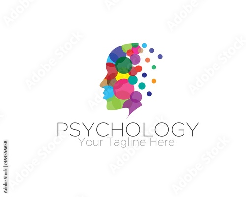 ball spread face for therapy logo and psychology service for medical health care