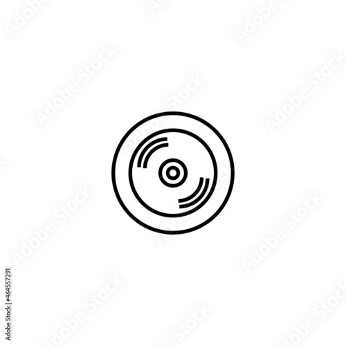 Сomputer technology concept. Modern outline illustration for banners, flyers and web sites. Editable stroke in trendy flat style. Line icon of vintage compact disk