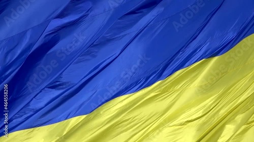 Kiev, Ukraine August 29, 2020: The flag of Ukraine is the largest in the world.