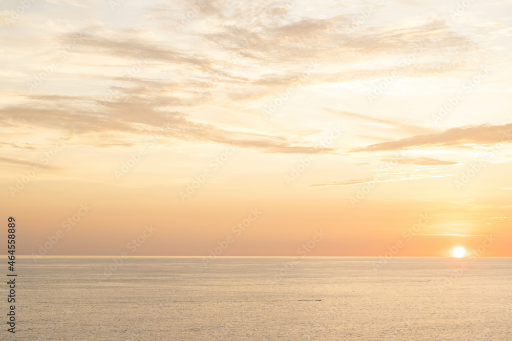 ixtapa sunset view from the beach ocean orange sunset horizon calm sea