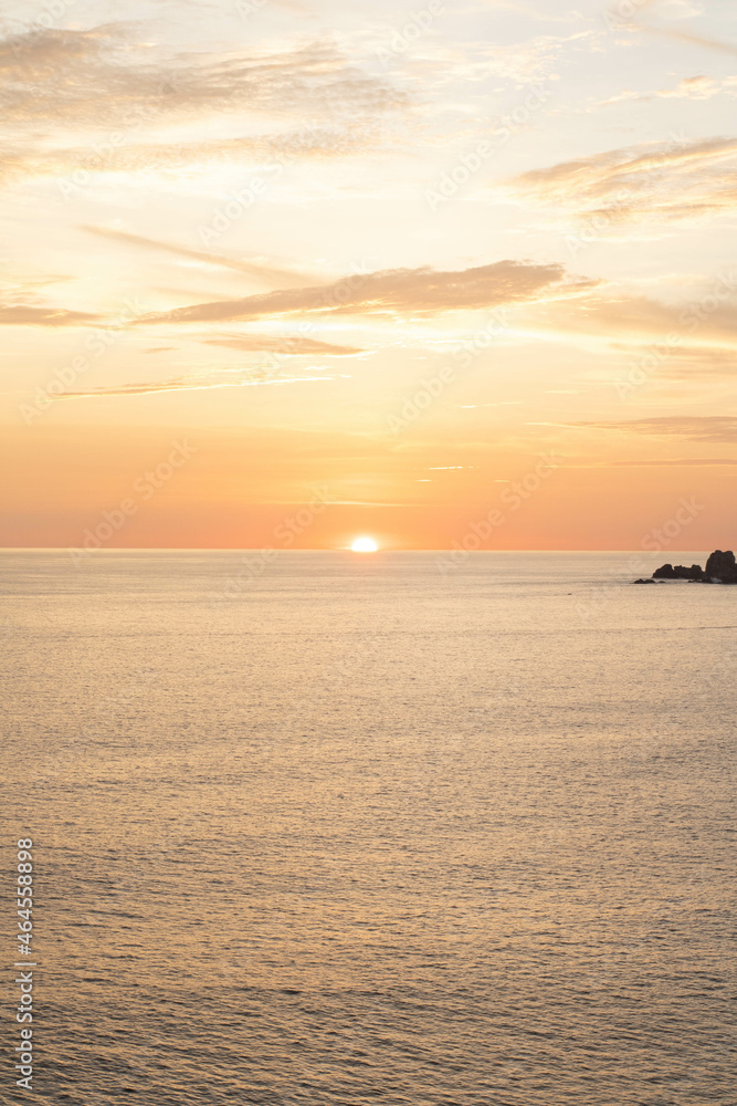 ixtapa sunset view from the beach ocean orange sunset and island ixtapa sunset view from the beach ocean orange sunset and island