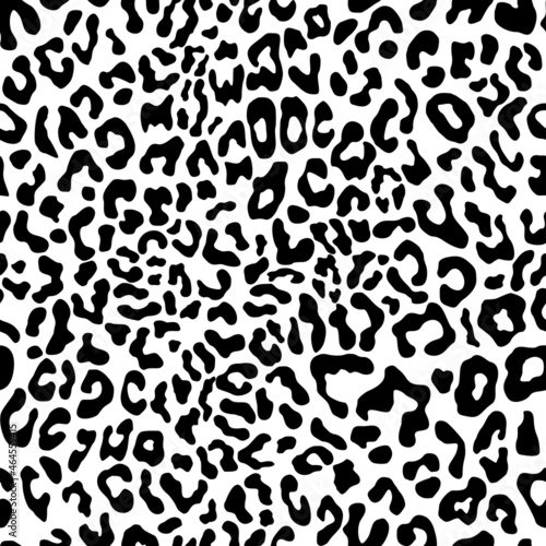 Black and white leopard print, vector endless background, classic beautiful design on textiles.