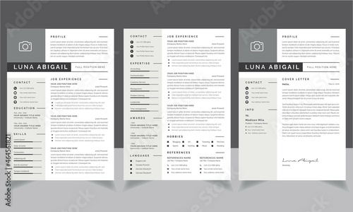 Modern resume template, Professional Resume Set Design	