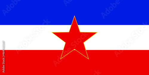 Yugoslavia flag vector illustration. Former socialistic communist country from eastern Europe symbol. photo