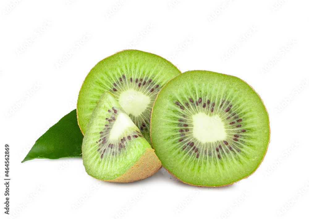 Kiwi fruit slices isolated on a white background Kiwi fruit slices isolated on a white background