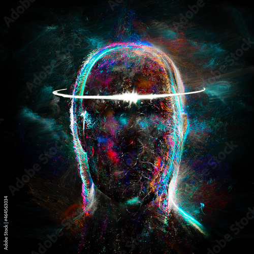 music album cover, abstract silhouette demon