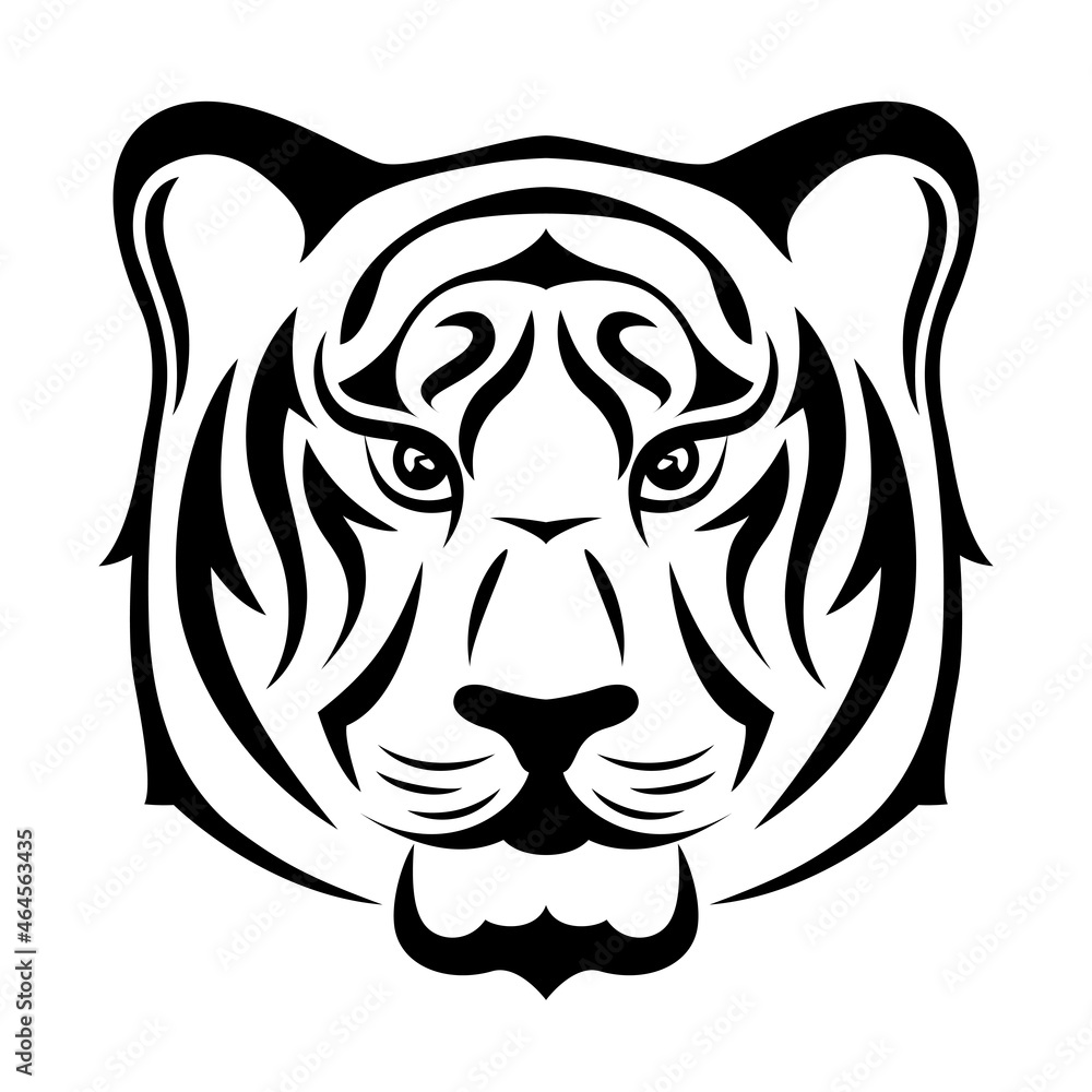 Tiger head - vector logo template concept silhouette illustration.