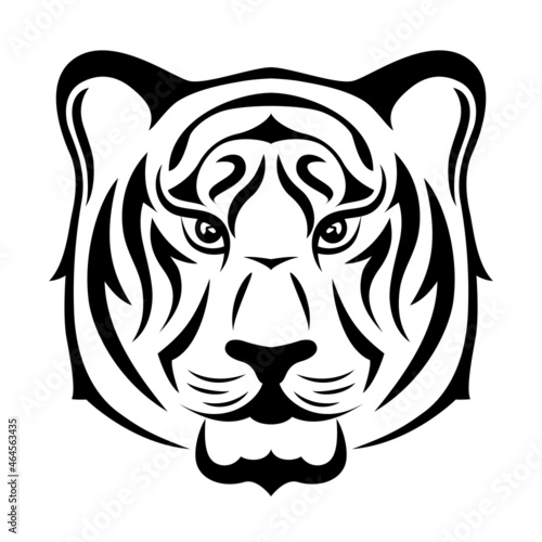 Tiger head - vector logo template concept silhouette illustration.