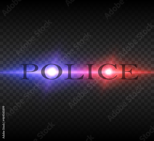 Police lights light. Vector illustration.	