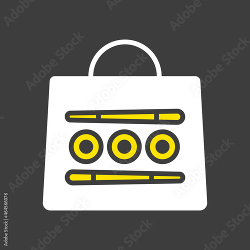 Sushi delivery vector icon. Bag for sushi delivery