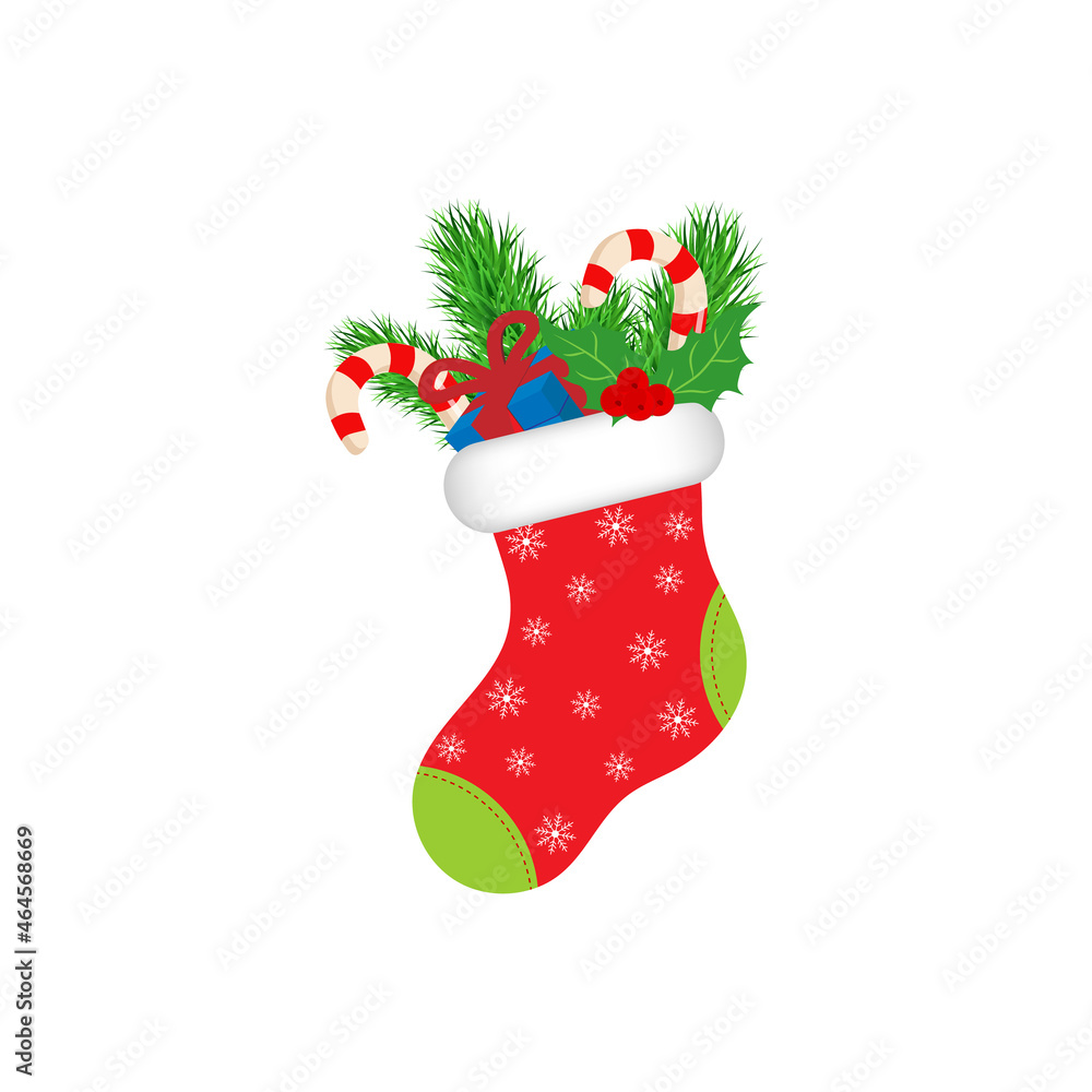 Christmas sock isolated on white background