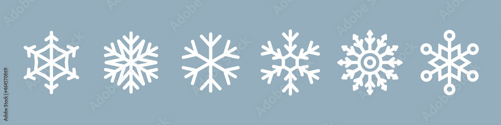 Snowflake icons collection. Set of Christmas snowflake icons Snowflake icons collection. Set of Christmas snowflake icons