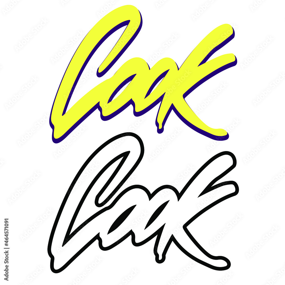 Obraz premium Cook hand drawn text. Lettering, calligraphy word graphic. Illustration for logos, posters, banners, greeting card. Vector.
