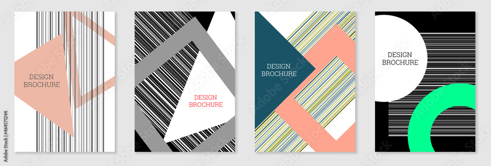 Set of cover design in Memphis style. Geometric design, abstract background. Fashionable bright cover, banner, poster, booklet. Creative colors. Set of cover design in Memphis style. Geometric design, abstract background. Fashionable bright cover, banner, poster, booklet. Creative colors.