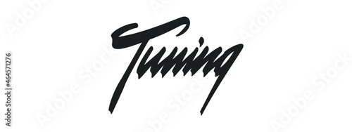 Tuning lettering word for logo, print, etc. Vector.