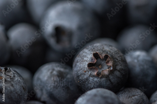 Close-up shot of delicious vibrant coloured blueberries