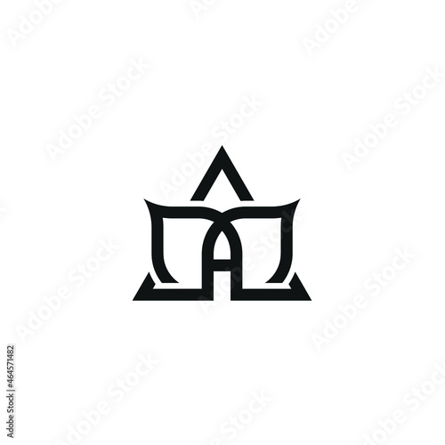 Initials Letter A with a Triangle Shape, Natural Leaf Design Logo