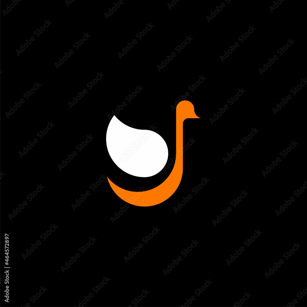 Fototapeta premium swan logo vector. Abstract minimalist logo icon swan