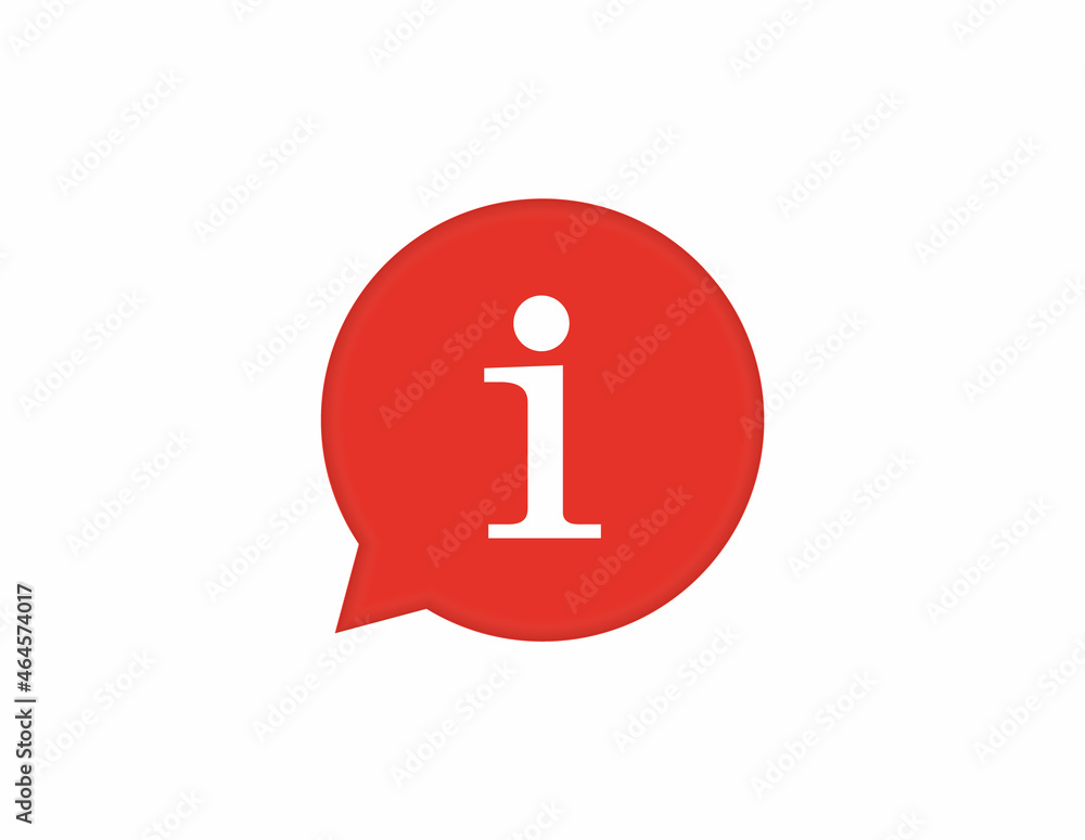 Information sign icon. Info red speech bubble symbol Information sign icon. Info red speech bubble symbol
