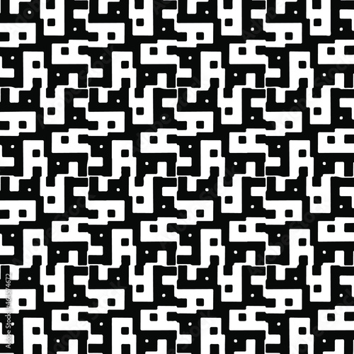 Seamless vector pattern in geometric ornamental style. Black pattern.