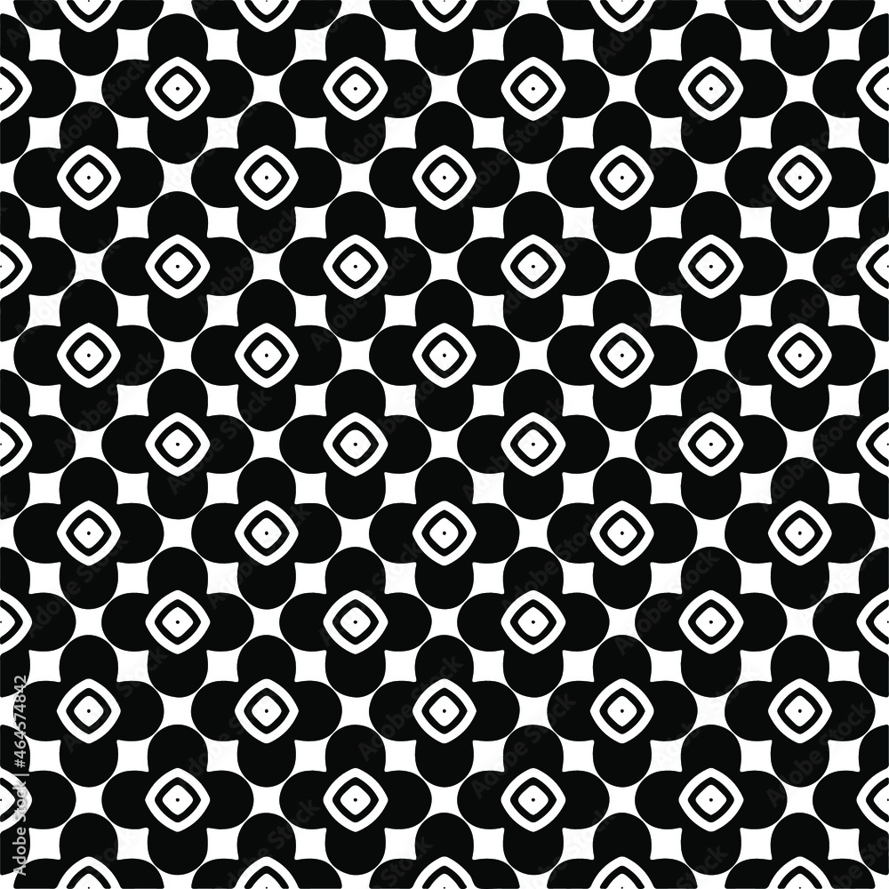 Seamless vector pattern in geometric ornamental style. Black  pattern.

