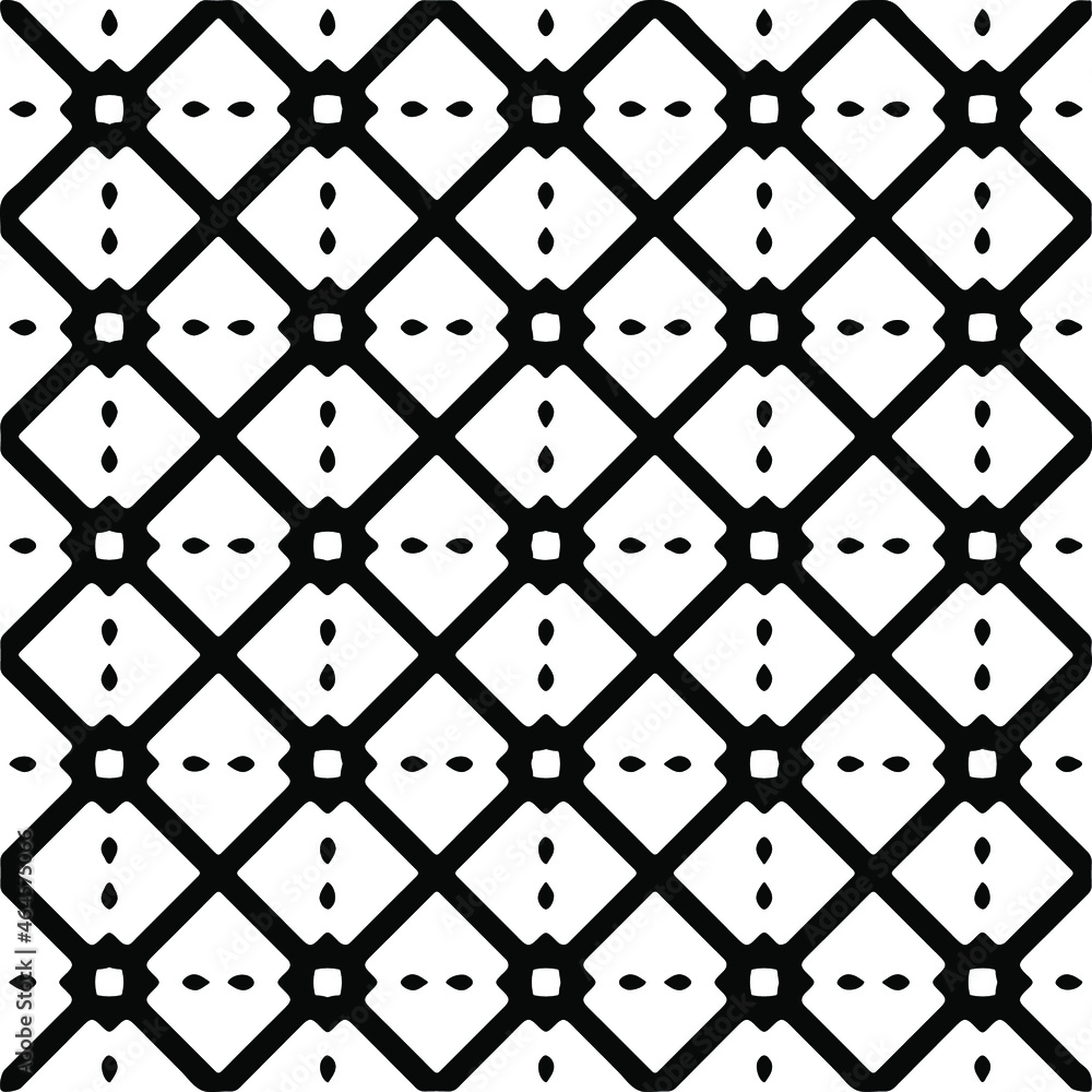 Fototapeta premium Seamless vector pattern in geometric ornamental style. Black pattern. 