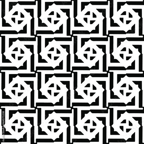 Seamless vector pattern in geometric ornamental style. Black pattern.