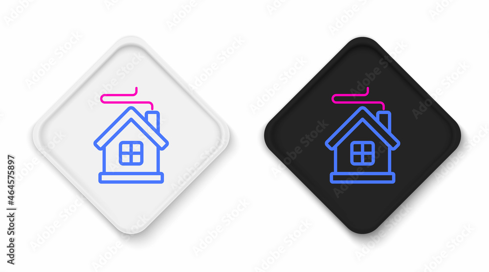 Line Merry Christmas house icon isolated on white background. Home symbol. Colorful outline concept. Vector Line Merry Christmas house icon isolated on white background. Home symbol. Colorful outline concept. Vector