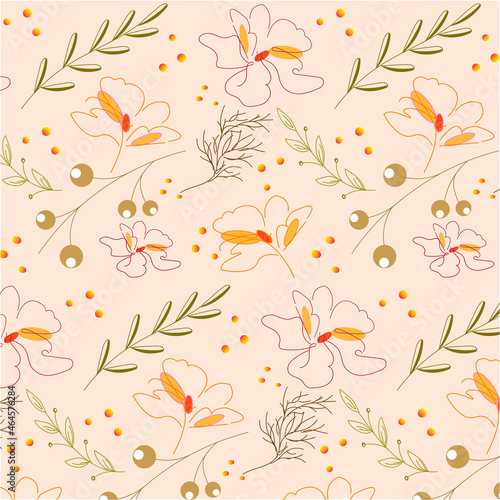 Wallpaper Mural abstraction flowers twigs раttern Torontodigital.ca