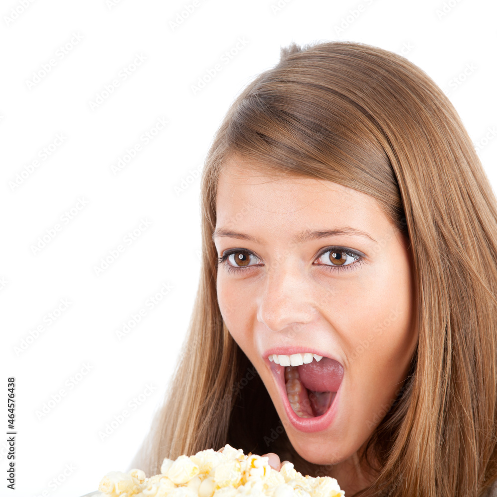 Enjoying popcorn