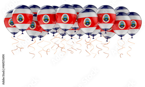Balloons with Costa Rican flag, 3D rendering