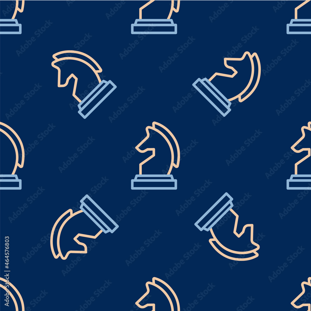 Line Chess icon isolated seamless pattern on blue background. Business strategy. Game, management, finance. Vector Line Chess icon isolated seamless pattern on blue background. Business strategy. Game, management, finance. Vector