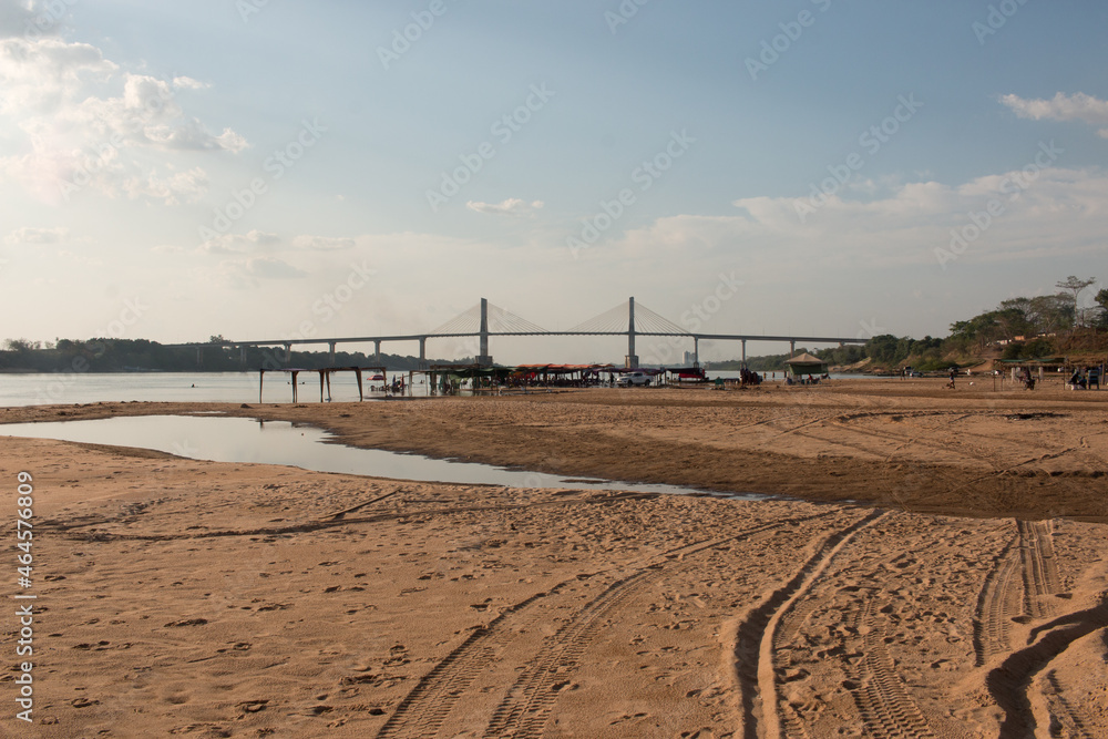 Cacau Beach on the last day of the season before the water begins to rise on the Tocantins River in the City of Imperatriz, in the State of Maranhao, Brazil