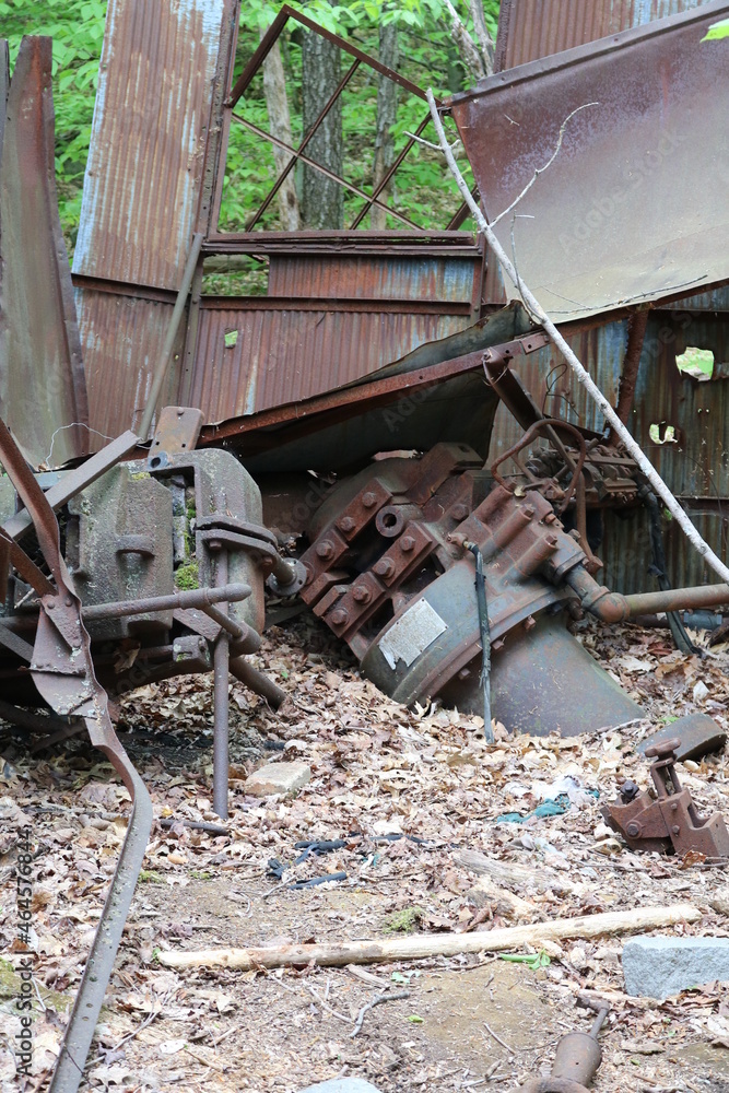 old quarry remains rusted truck old quarry remains rusted truck