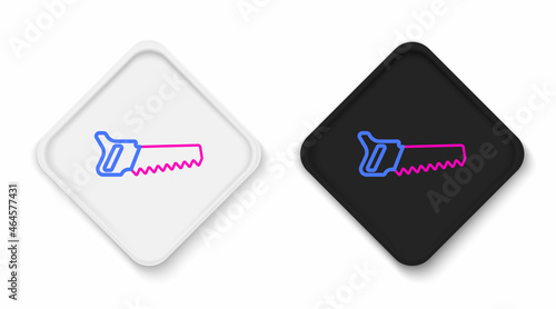 Line Hand saw icon isolated on white background. Colorful outline concept. Vector