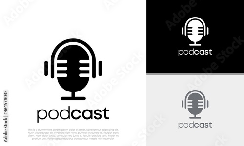 Podcast logo design. podcast icon, logo design template	