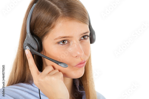 Cute girl with headset