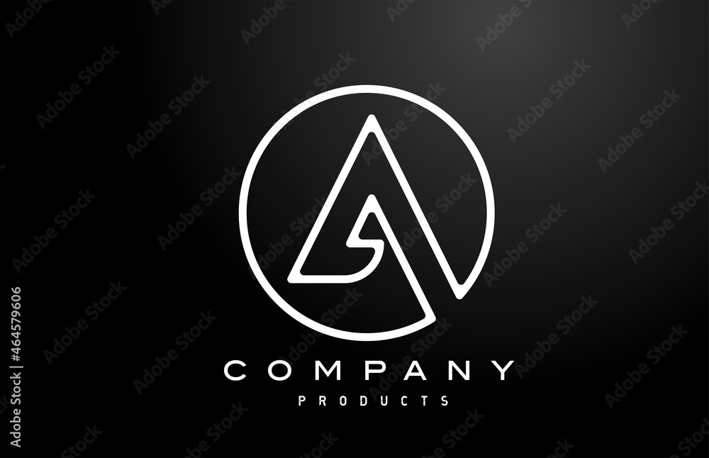 A white alphabet letter logo icon with black colour. Creative design for company and business A white alphabet letter logo icon with black colour. Creative design for company and business