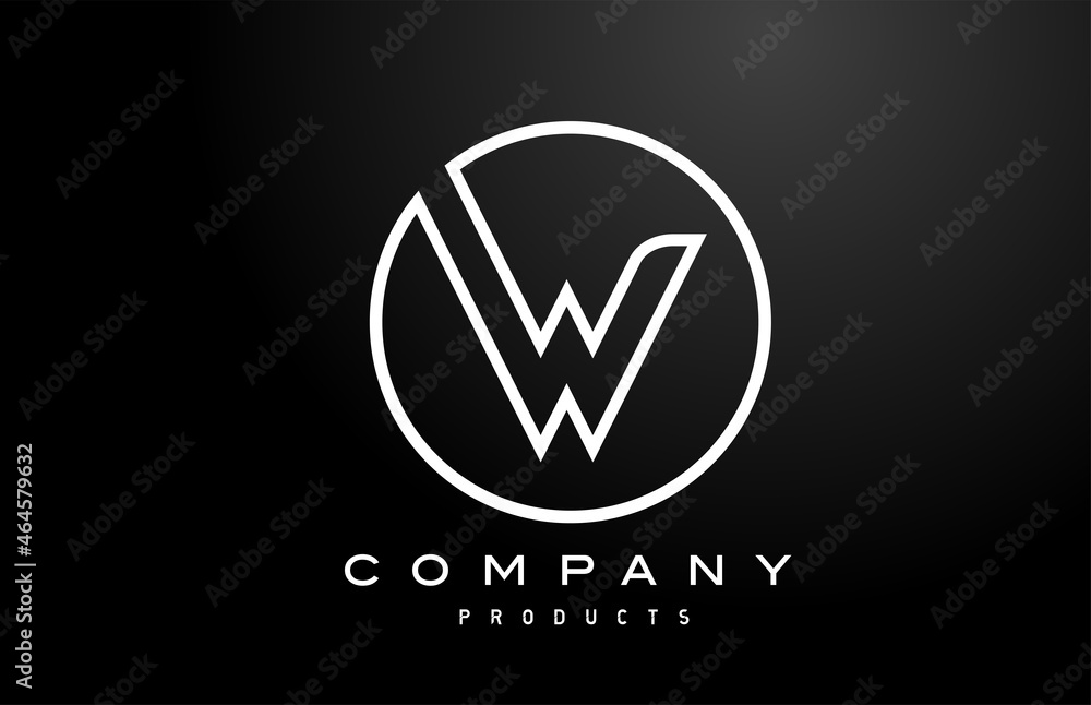 W white alphabet letter logo icon with black colour. Creative design for company and business W white alphabet letter logo icon with black colour. Creative design for company and business