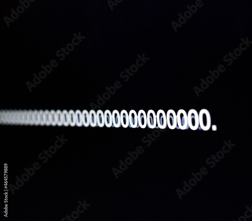 Zeroes on the black screen.