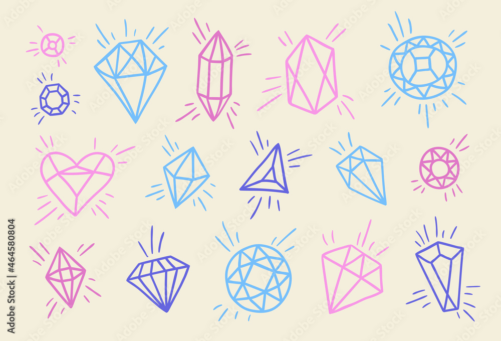Girly collection with isolated diamonds. Girly collection with isolated diamonds.
