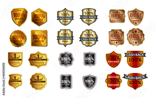 100% satisfaction guarantee logo in golden label