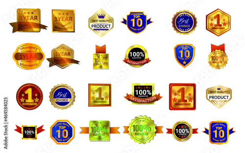 100% satisfaction guarantee logo in golden label